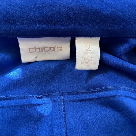 Chico's Women's Royal Blue Faux Suede Jacket - Picture 6 of 8